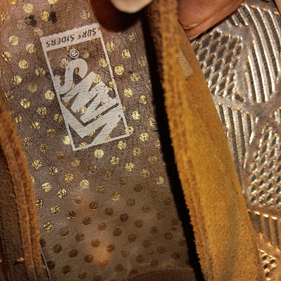 Vintage Van's The Original Surf Siders Women's Size 8.5 Lace Up Suede Camel - Picture 2 of 4